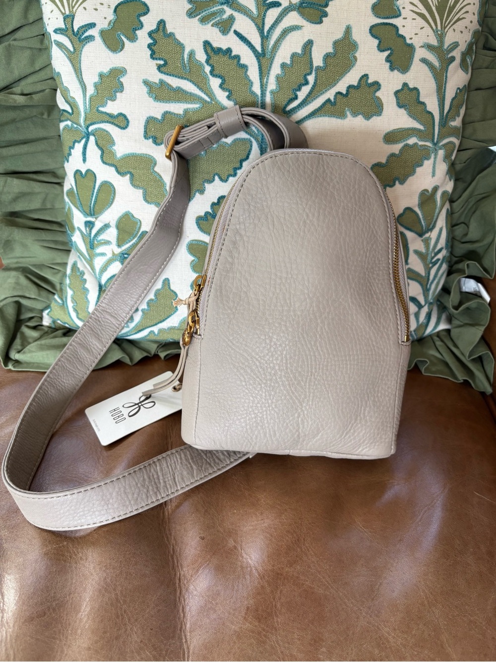 Hobo Small Leather Fern Sling Bag in  Taupe NWT